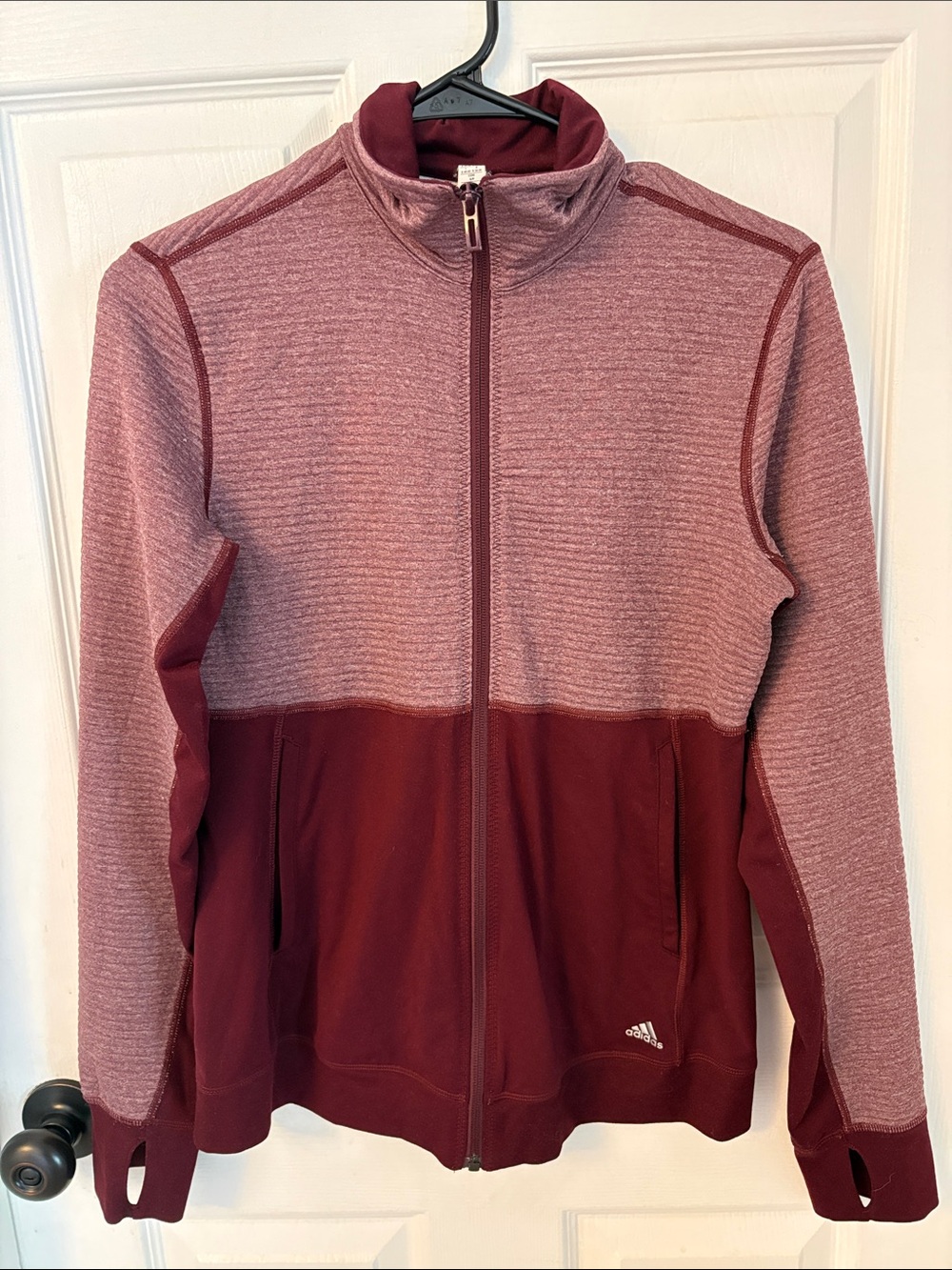 adidas Women’s Two-Tone Maroon Full-Zip Jacket